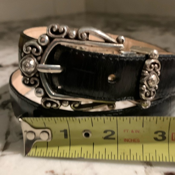 Brighton Reversible Pink/Black Alligator Texture Belt Silver Accents ML 32 - Picture 4 of 14